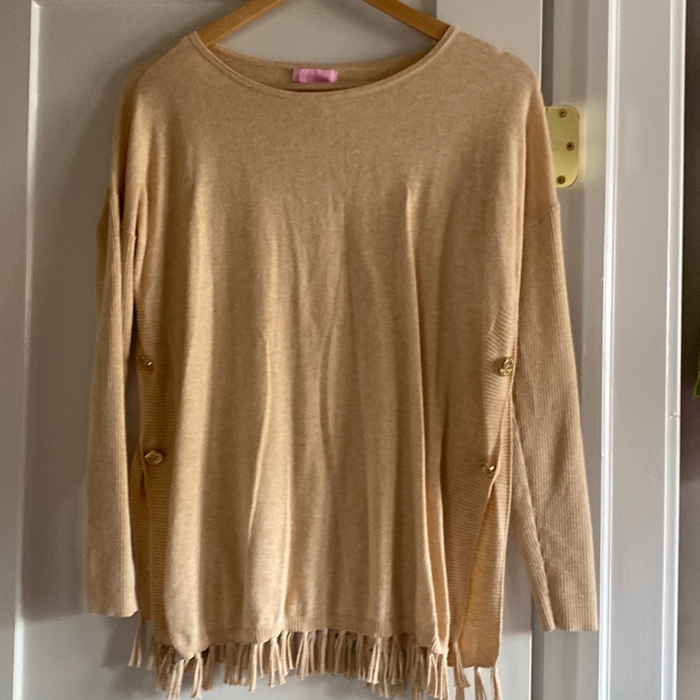 Lilly Pulitzer fringe cotton sweater